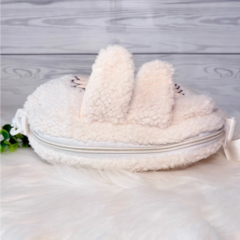 White‎ Sherpa Labubu Crossbody Bag